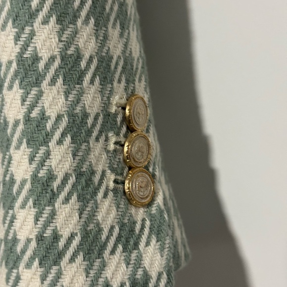 Zara Mint and Cream Houndstooth Blazer - Picture 4 of 8